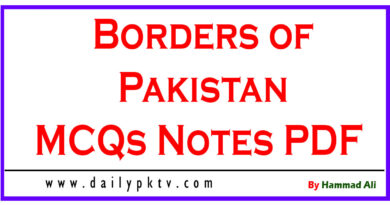 Borders of Pakistan Solved MCQs & Notes PDF