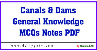 Canals-Dams-General-Knowledge-MCQs-Notes-PDF