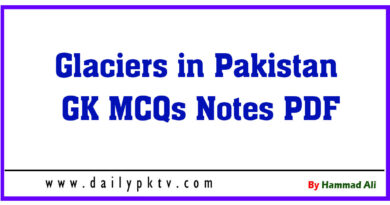 Glaciers-in-Pakistan-GK-MCQs-Notes-PDF