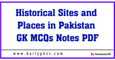 Historical-Sites-and-Places-in-Pakistan-GK-MCQs-Notes-PDF