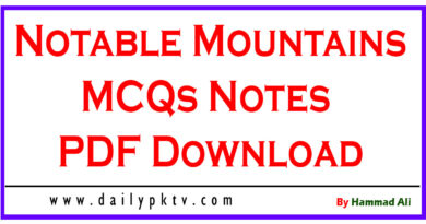 Notable-Mountains-MCQs-Notes