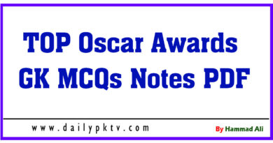 TOP Oscar Awards GK MCQs Notes PDF