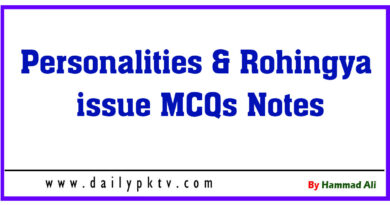 Personalities-Rohingya-issue-MCQs-Notes