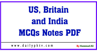 US-Britain-and-India-MCQs-Notes-PDF