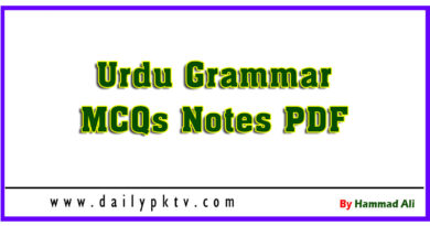Urdu Grammar MCQs Notes PDF
