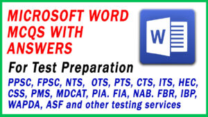 Microsoft Word Mcqs with Answers for Test Preparation